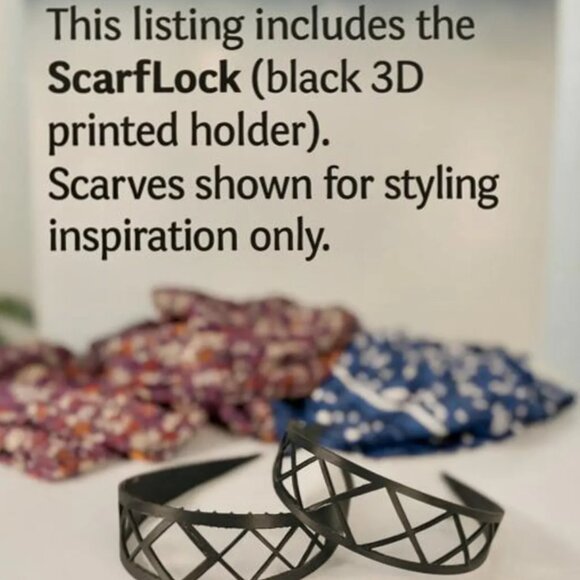 Scarf Lock Stabilizer No-Slip Scarf Clips 3D Printed Veteran Made Boho Chic Plus - Picture 4 of 11